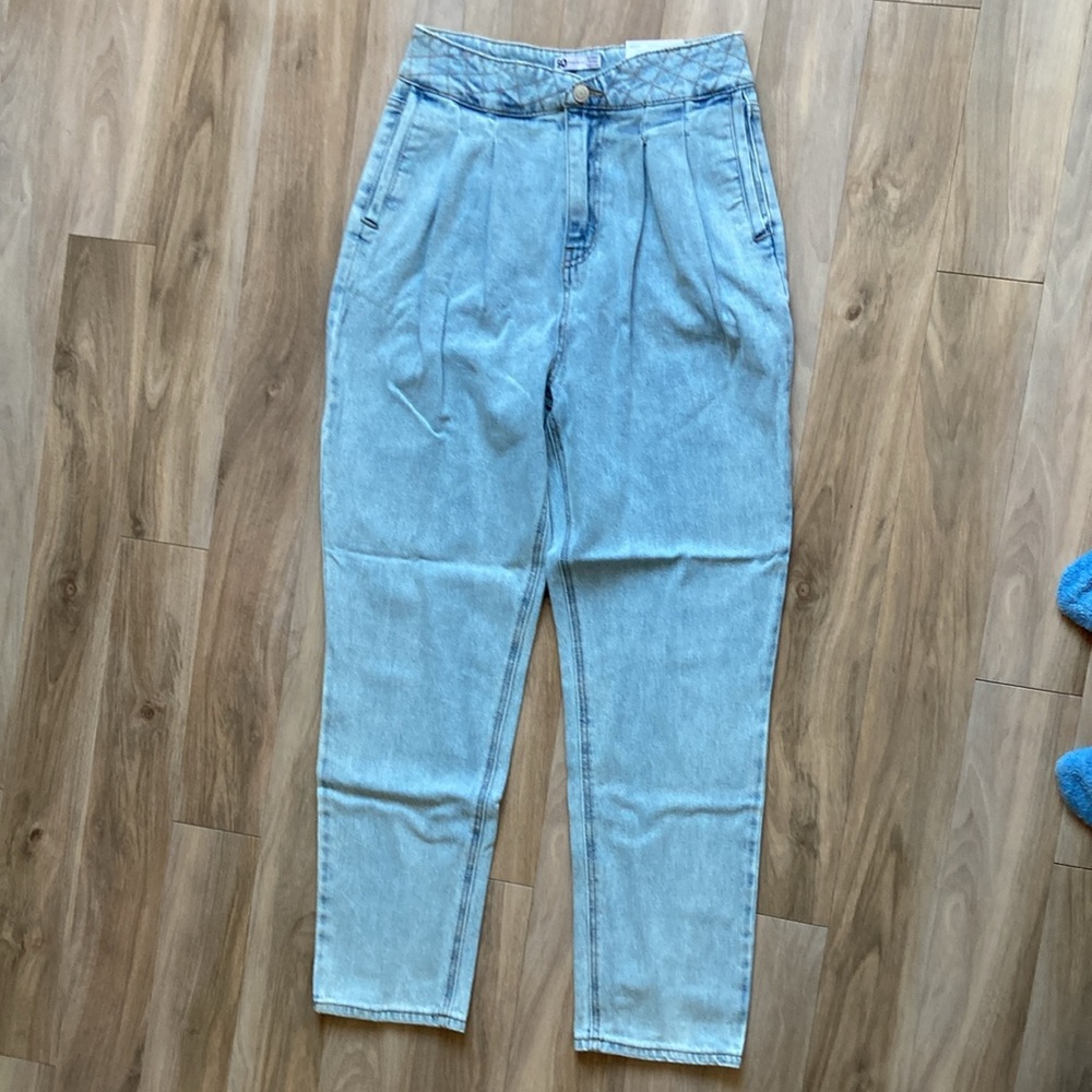 So Super high rise straight woven denim jean pant quilted design waistband 9 29 - Picture 6 of 15